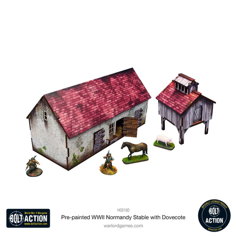 Pre-Painted WWII Normandy Stable With Dovecote - 28mm - Micro Art Studio - H00160