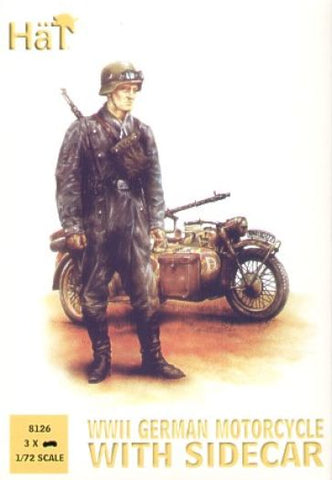 German Motorcycles with side cars (WWII) - 1:72 - Hat - 8126
