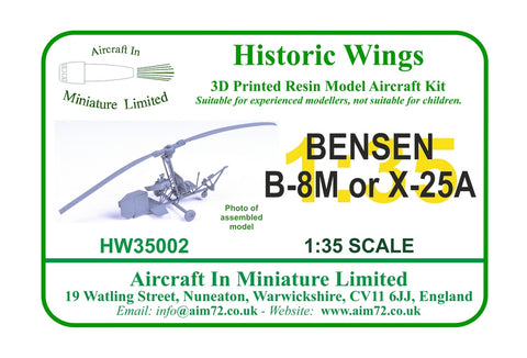 Bensen B-8M/X-25A Autogiro (1968) - 1:35 - AIM - Historic Wings - HW-35002