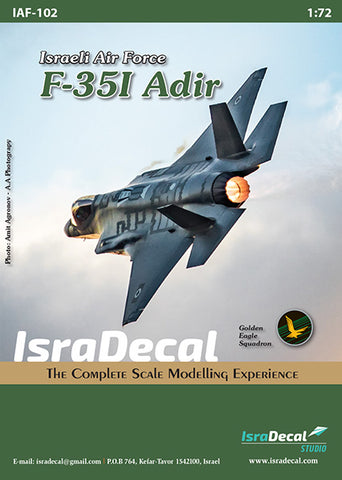 IAF Lockheed-Martin F-35I Adir [F-35A] - 1:72 - IsraDecal Studio - IAF-102