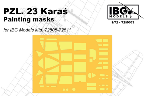 PZL P.23 Karas - canopy PAINTING MASKS - IBG  - IBG72M003 - 1:72