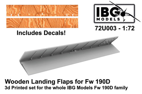 Wooden landing flaps fo Focke-Wulf Fw-190D family - IBG72U003 - IBG - 1:72