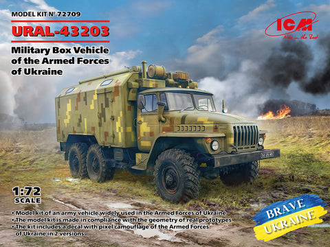 URAL-43203, Military Box Vehicle of the Armed Forces of Ukraine - ICM - ICM72709 - 1:72