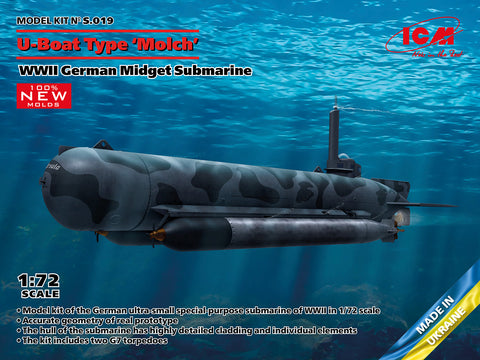 Molch Midget Submarine U-Boat Type 'Molch' - ICM - ICMS019 - 1:72
