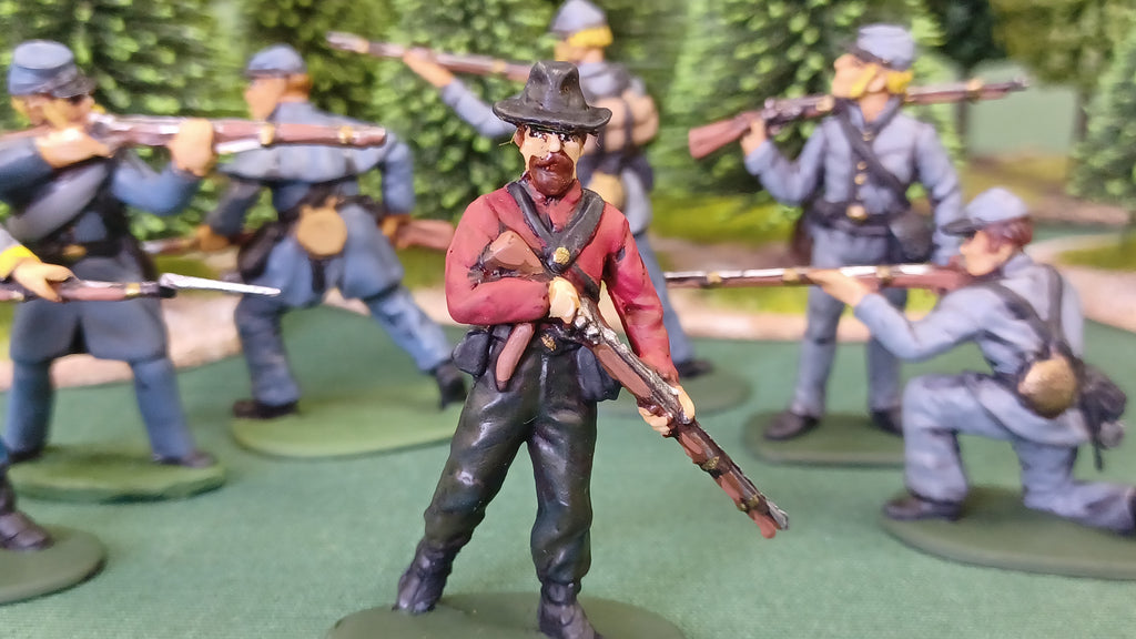 ACW SET 1 AMERICAN CIVIL WAR CONFEDERATE INFANTRY 54MM 1/32 - CP@