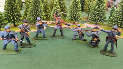 ACW SET 4 AMERICAN CIVIL WAR CONFEDERATE INFANTRY 54MM 1/32 - CP@
