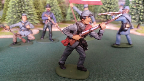 ACW SET 8 AMERICAN CIVIL WAR CONFEDERATE INFANTRY 54MM 1/32 - CP@