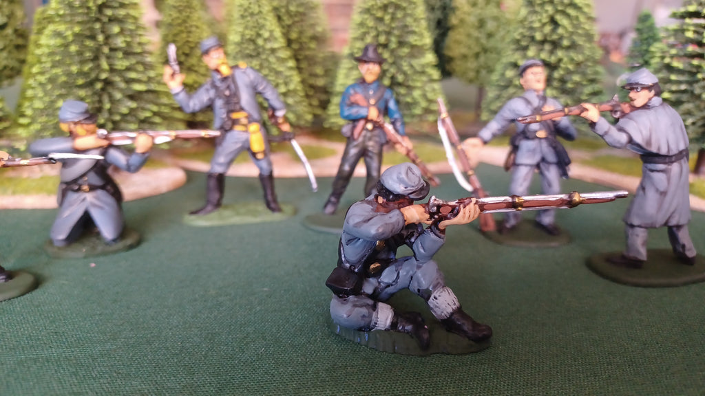 ACW SET 9 AMERICAN CIVIL WAR CONFEDERATE INFANTRY 54MM 1/32 - CP@