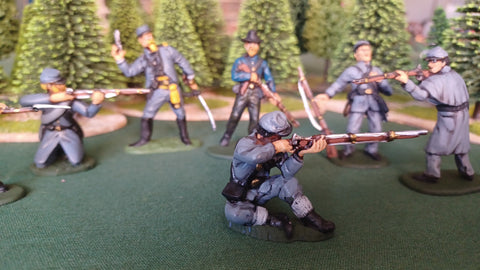 ACW SET 9 AMERICAN CIVIL WAR CONFEDERATE INFANTRY 54MM 1/32 - CP@
