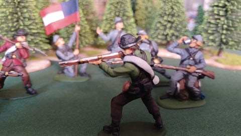 ACW SET 12 AMERICAN CIVIL WAR CONFEDERATE INFANTRY 54MM 1/32 - CP@