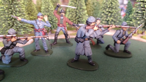 ACW SET 13 AMERICAN CIVIL WAR CONFEDERATE INFANTRY 54MM 1/32 - CP@