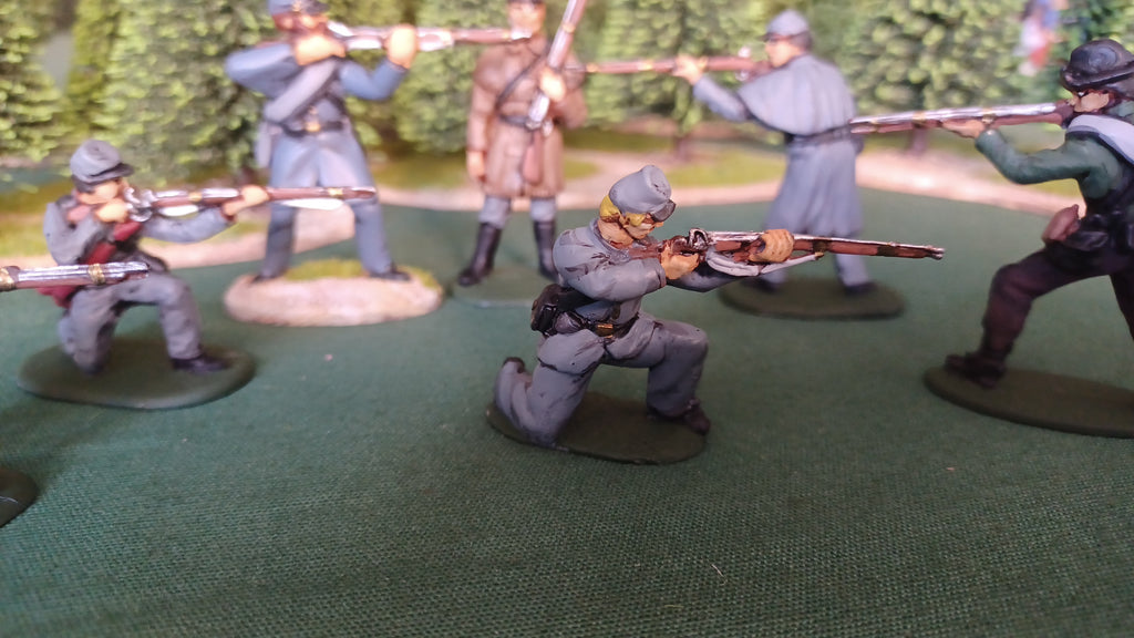 ACW SET 14 AMERICAN CIVIL WAR CONFEDERATE INFANTRY 54MM 1/32 - CP@