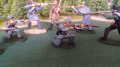 ACW SET 14 AMERICAN CIVIL WAR CONFEDERATE INFANTRY 54MM 1/32 - CP@