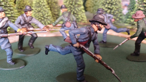 ACW SET 15 AMERICAN CIVIL WAR CONFEDERATE INFANTRY 54MM 1/32 - CP@