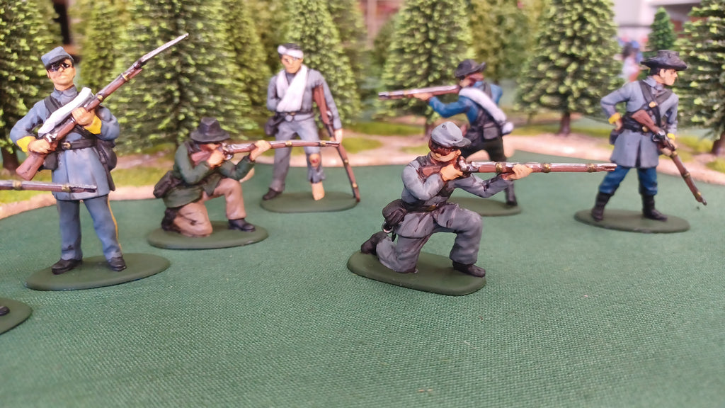 ACW SET 16 AMERICAN CIVIL WAR CONFEDERATE INFANTRY 54MM 1/32 - CP@