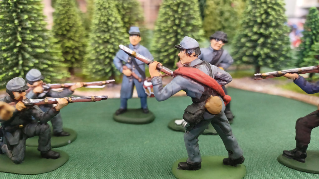 ACW SET 17 AMERICAN CIVIL WAR CONFEDERATE INFANTRY 54MM 1/32 - CP@