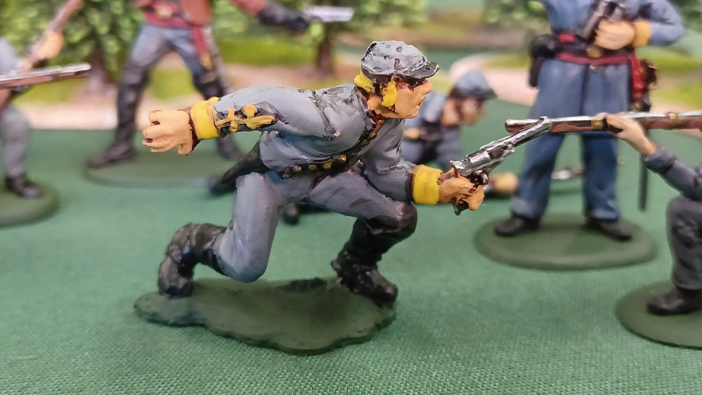 ACW SET 18 AMERICAN CIVIL WAR CONFEDERATE INFANTRY 54MM 1/32 - CP@