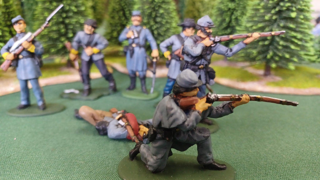 ACW SET 21 AMERICAN CIVIL WAR CONFEDERATE INFANTRY 54MM 1/32 - CP@