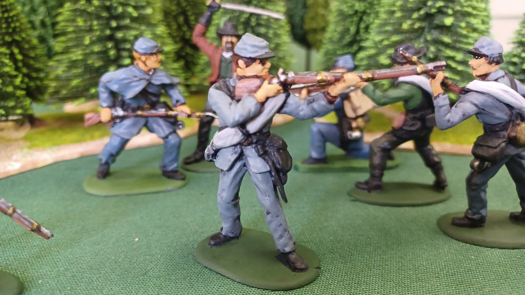 ACW SET 22 AMERICAN CIVIL WAR CONFEDERATE INFANTRY 54MM 1/32 - CP@