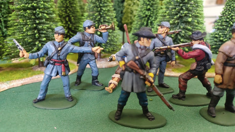 ACW SET 24 AMERICAN CIVIL WAR CONFEDERATE INFANTRY 54MM 1/32 - CP@