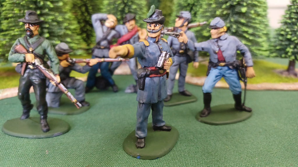 ACW SET 26 AMERICAN CIVIL WAR CONFEDERATE INFANTRY 54MM 1/32 - CP@