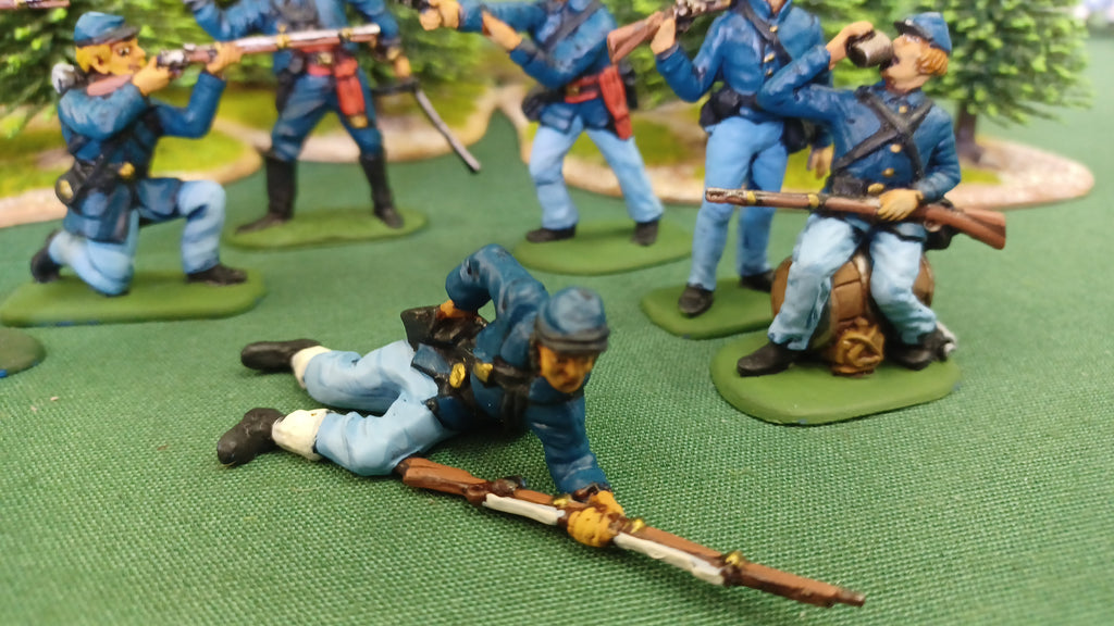 ACW SET 30 AMERICAN CIVIL WAR UNION INFANTRY 54MM 1/32 PAINTED MINIATURES - CP@