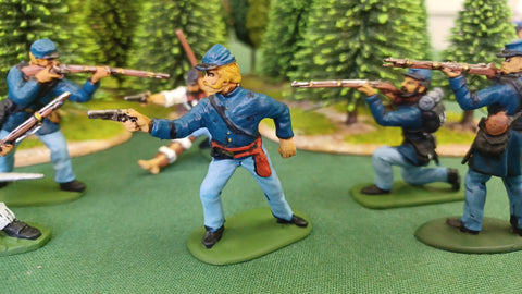 ACW SET 31 AMERICAN CIVIL WAR UNION INFANTRY 54MM 1/32 PAINTED MINIATURES - CP@