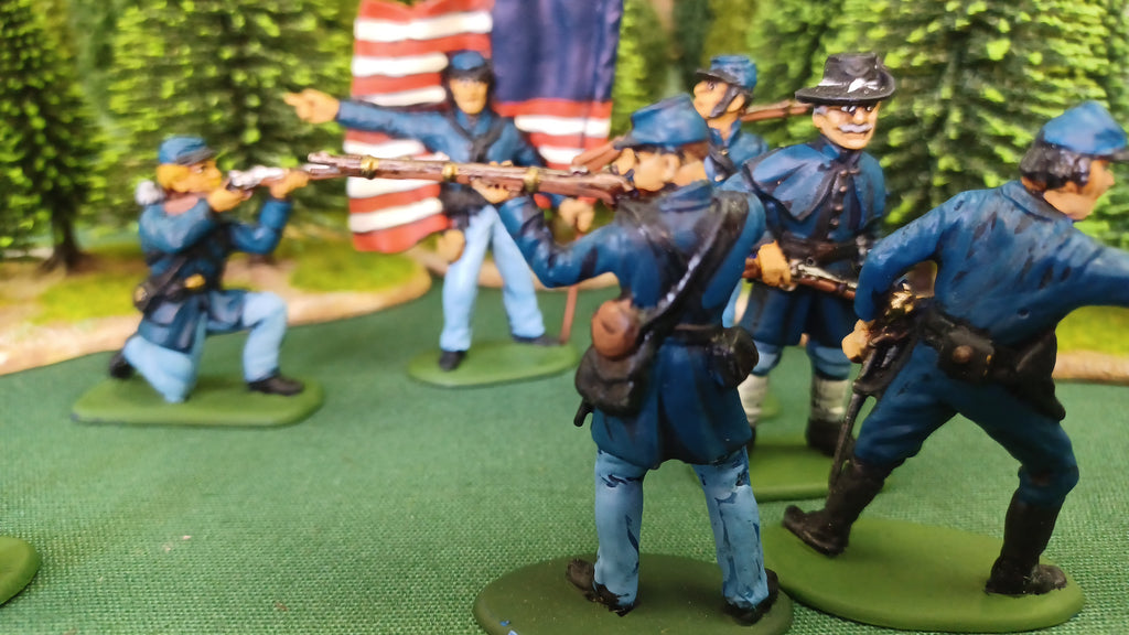 ACW SET 32 AMERICAN CIVIL WAR UNION INFANTRY 54MM 1/32 PAINTED MINIATURES - CP@