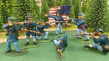 ACW SET 35 AMERICAN CIVIL WAR UNION INFANTRY 54MM 1/32 PAINTED MINIATURES - CP@