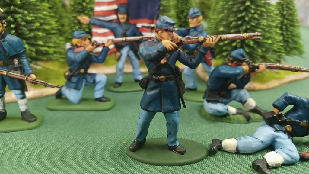 ACW SET 35 AMERICAN CIVIL WAR UNION INFANTRY 54MM 1/32 PAINTED MINIATURES - CP@