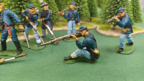 ACW SET 36 AMERICAN CIVIL WAR UNION INFANTRY 54MM 1/32 PAINTED MINIATURES - CP@