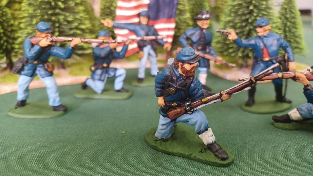 ACW SET 39 AMERICAN CIVIL WAR UNION INFANTRY 54MM 1/32 PAINTED MINIATURES - CP@