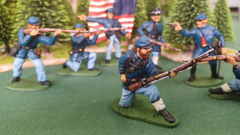 ACW SET 39 AMERICAN CIVIL WAR UNION INFANTRY 54MM 1/32 PAINTED MINIATURES - CP@