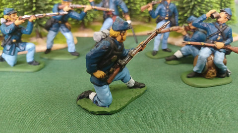 ACW SET 40 AMERICAN CIVIL WAR UNION INFANTRY 54MM 1/32 PAINTED MINIATURES - CP@