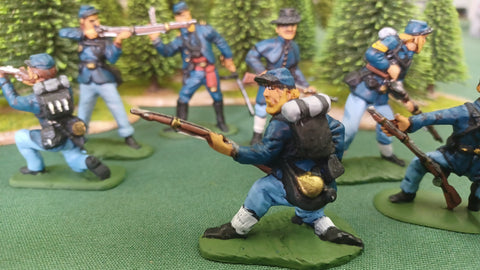 ACW SET 41 AMERICAN CIVIL WAR UNION INFANTRY 54MM 1/32 PAINTED MINIATURES - CP@