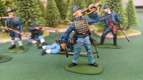 ACW SET 42 AMERICAN CIVIL WAR UNION INFANTRY 54MM 1/32 PAINTED MINIATURES - CP@