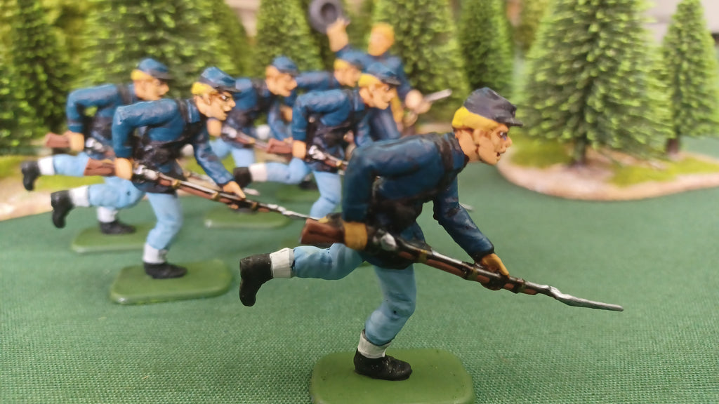 ACW SET 45 AMERICAN CIVIL WAR UNION INFANTRY 54MM 1/32 PAINTED MINIATURES - CP@