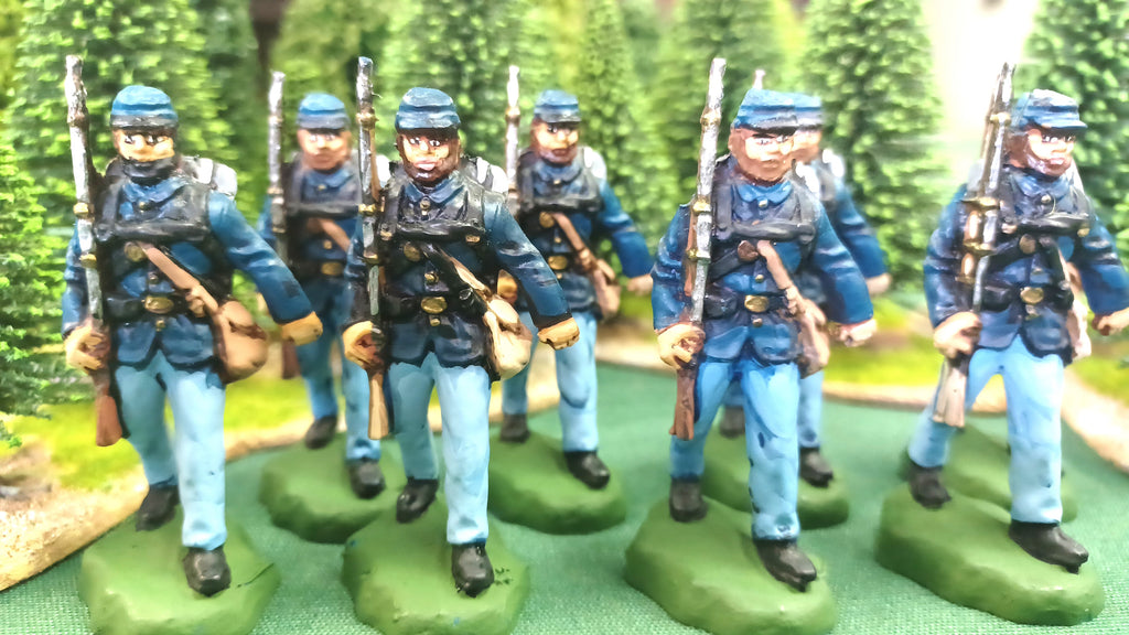ACW 47 AMERICAN CIVIL WAR UNION INFANTRY 54MM 1/32 PAINTED MINIATURES - CP@