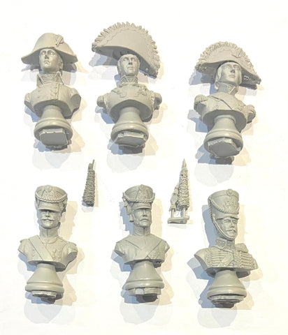 Napoleon and Officers in busts x6 - 37cm - Resin