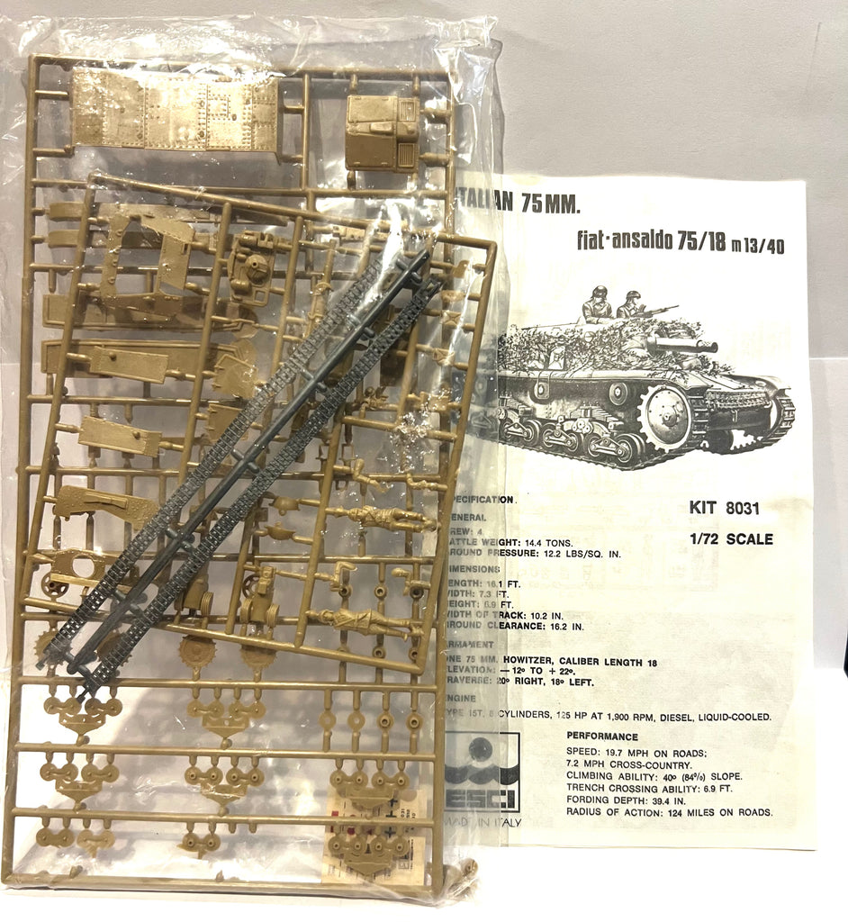 Italian 75mm Fiat-Ansaldo 75/18 - 1:72 - ESCI - 8031 - NO BOX