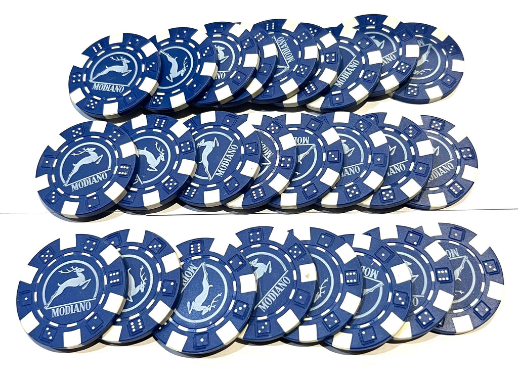 Fiches poker chips 25/pkp blu - Modiano