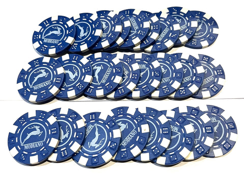 Fiches poker chips 25/pkp blu - Modiano