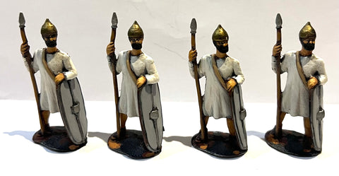 Carthaginian Infantry x 4 in metal - 50mm - PAINTED