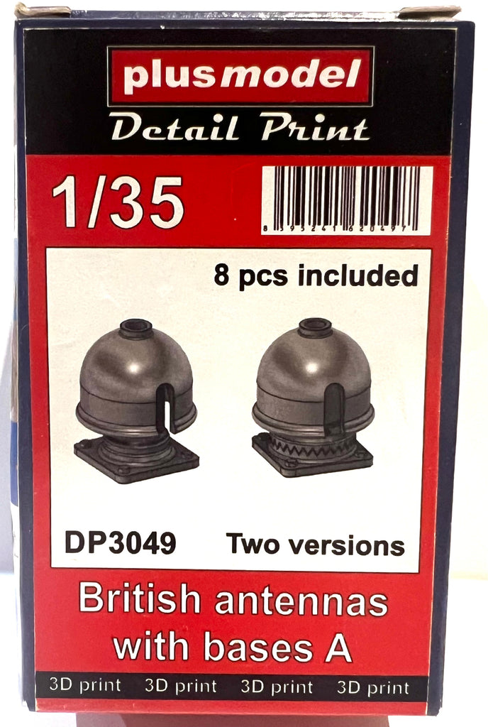 British Antenna Base Type A WWII (2 aerial types, 4 each) 1:35 Plus Model DP3049