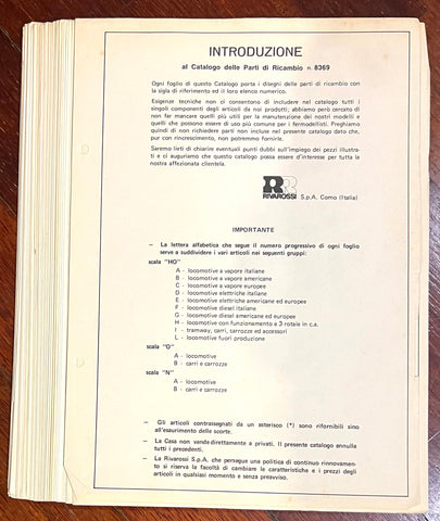 Catalogo delle parti di ricambio - Rivarossi - N.8369