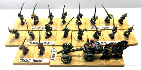 Hood's Texas Brigade x 18 + Train cannon (ACW) - 15mm - Old Glory - PAINTED
