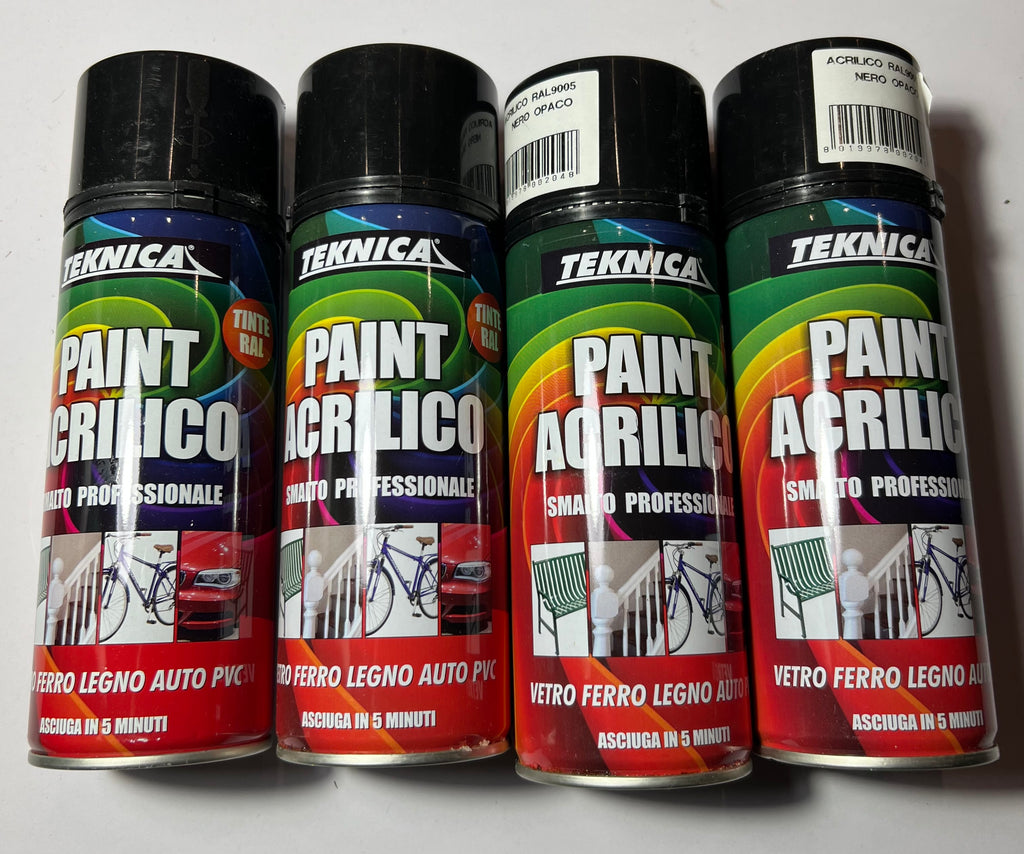Matte black x 4 - Teknica - RAL9005 - Paint acrylic