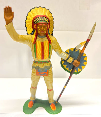 Red-skinned Indian chief (plastic) - 120mm - Baravelli - PAINTED - @