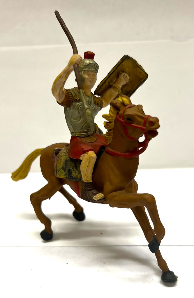Roman Cavalry with spear - 70mm - Xiloplasto - Vintage - PAINTED - @