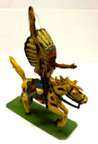 Sioux chief on horse - 70mm - Xiloplasto - Vintage - PAINTED - @